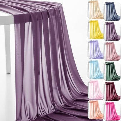 Chiffon Fabric, Printed, for Dresses & Overlays, 59 in Wide - Grape Purple