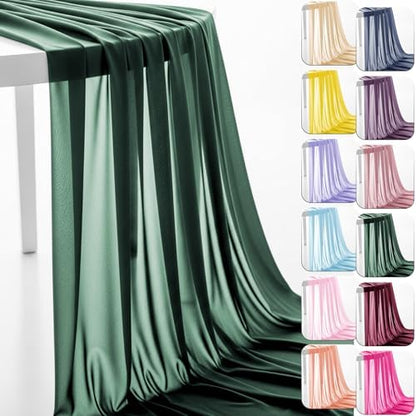 Chiffon Fabric, Printed, for Dresses & Overlays, 59 in Wide - Hunter Green