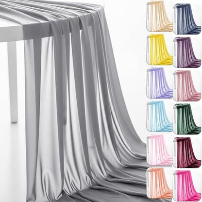 Chiffon Fabric, Printed, for Dresses & Overlays, 59 in Wide - Light Grey