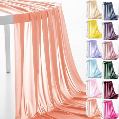 Chiffon Fabric, Printed, for Dresses & Overlays, 59 in Wide - Peach