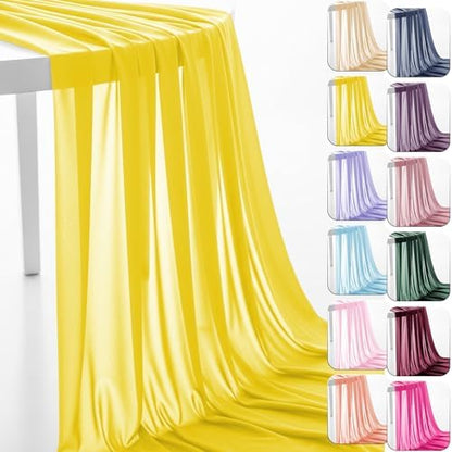 Chiffon Fabric, Printed, for Dresses & Overlays, 59 in Wide - Yellow