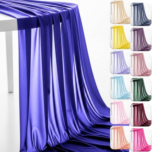 Chiffon Fabric, Printed, for Dresses & Overlays, 59 in Wide - Royal Blue