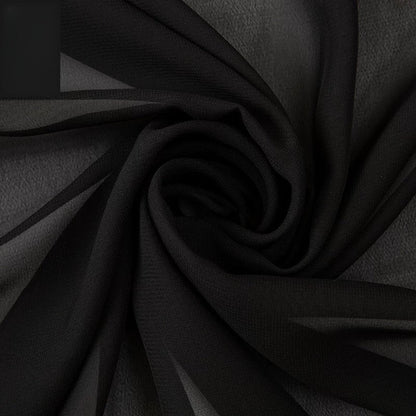 Chiffon Fabric, Semi-Sheer Solid, for Dresses, Blouses & Linings - Black