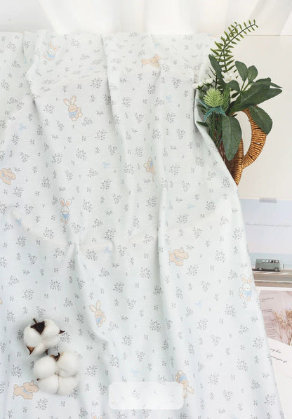 Class A Baby Cotton Fabric, Adorable Prints, for Babywear, Quilts & Bedding - Dog Rabbit Farm