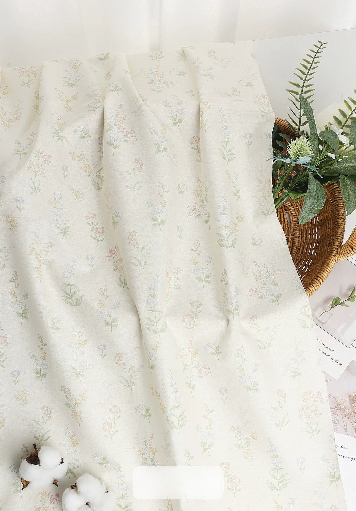 Class A Baby Cotton Fabric, Adorable Prints, for Babywear, Quilts & Bedding - Light Grass Bloom