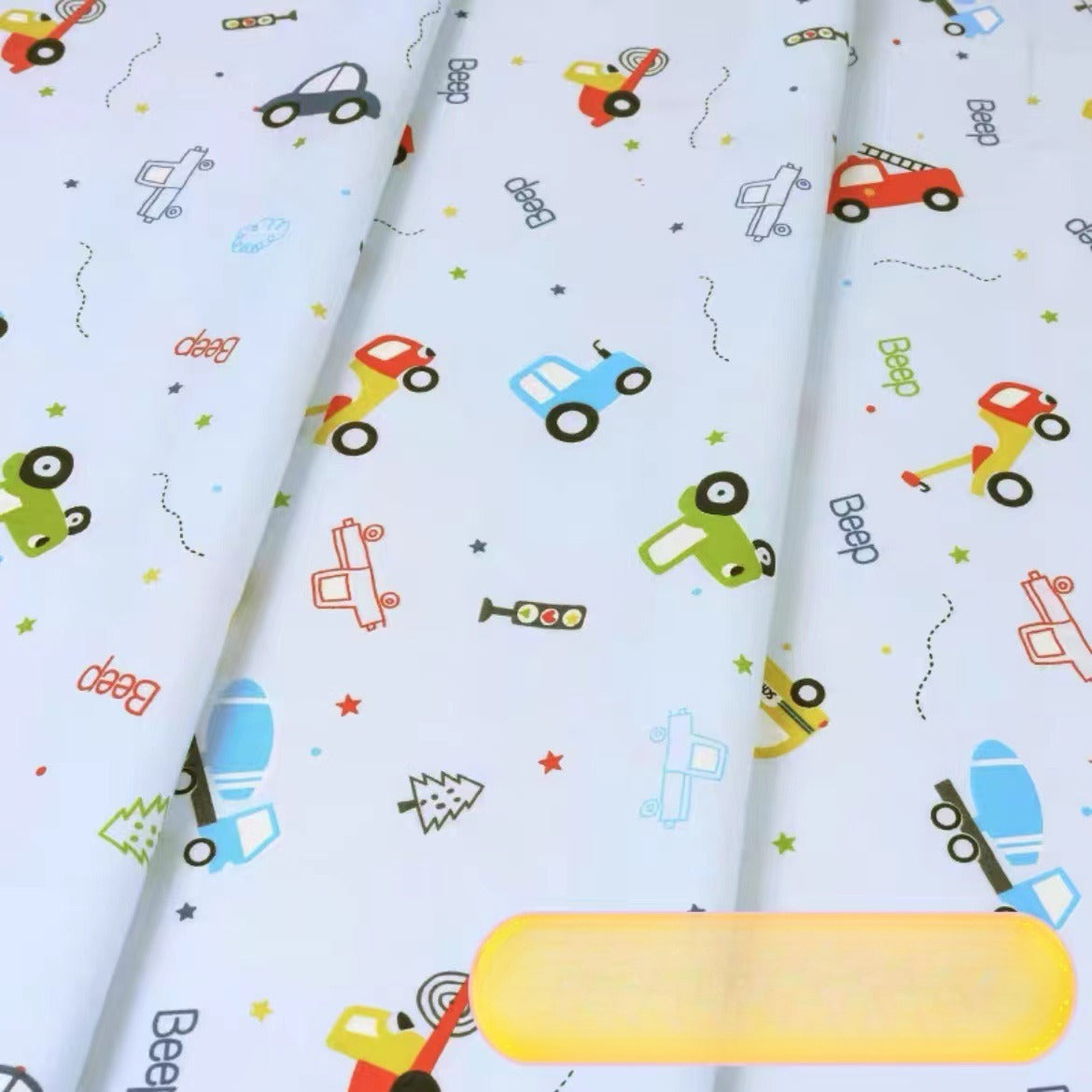 Cotton Twill Fabric, Kids Cartoon Print, for Kids' Bedding, Babywear & Quilts - City Cars