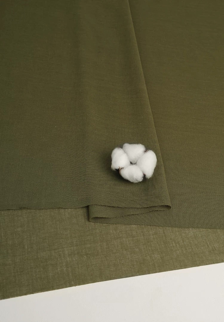 Cotton Lining Fabric, Anti-Static Solid, for Dress, Blouse & Skirt Linings - Vintage Bamboo Green