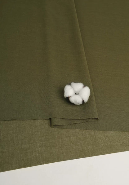 Cotton Lining Fabric, Anti-Static Solid, for Dress, Blouse & Skirt Linings - Vintage Bamboo Green