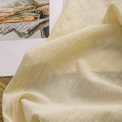 Washed Cotton Linen-Look Fabric, for Hanfu, 54 in Wide - Pale Yellow