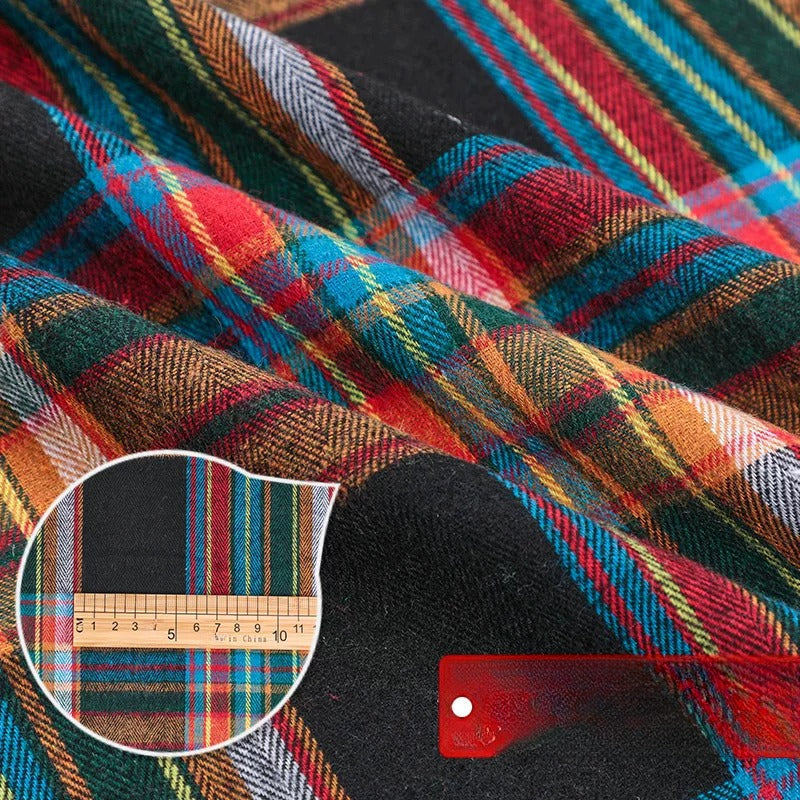 Brushed Plaid Shirt Fabric, Tartan Check, for Shirts, Skirts & JK Uniforms - Multicolor Plaid
