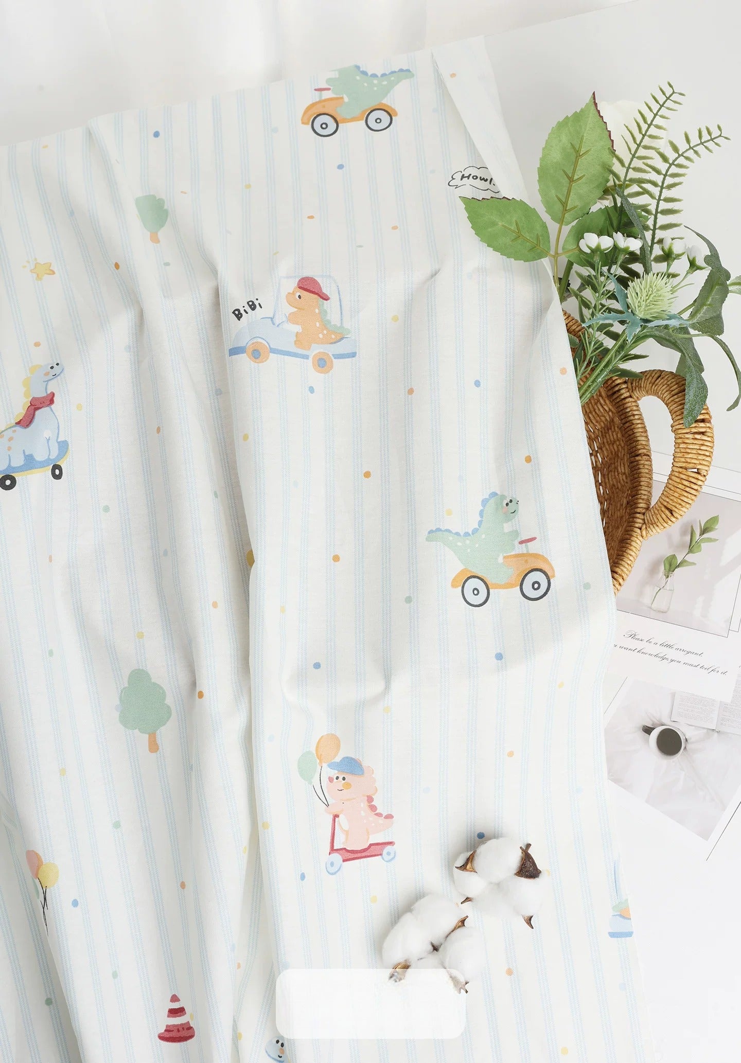 Class A Baby Cotton Fabric, Adorable Prints, for Babywear, Quilts & Bedding - Dragon Baby Car