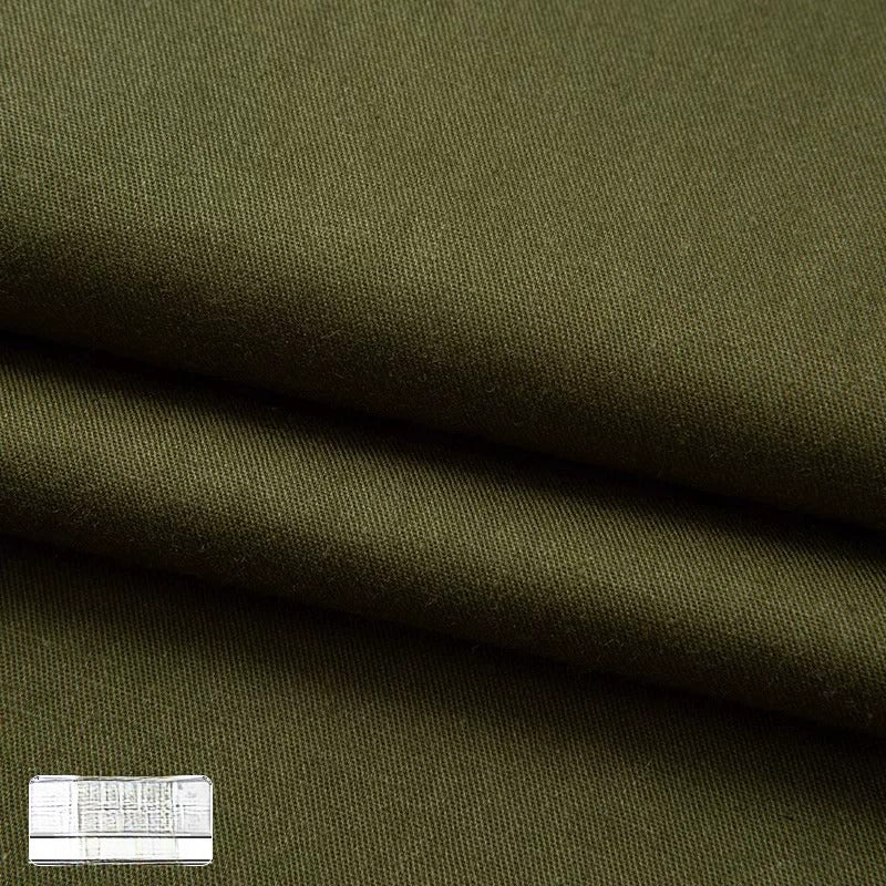 Cotton Twill Fabric, Solid, for Shirts, Bedding & Embroidery - Army Green