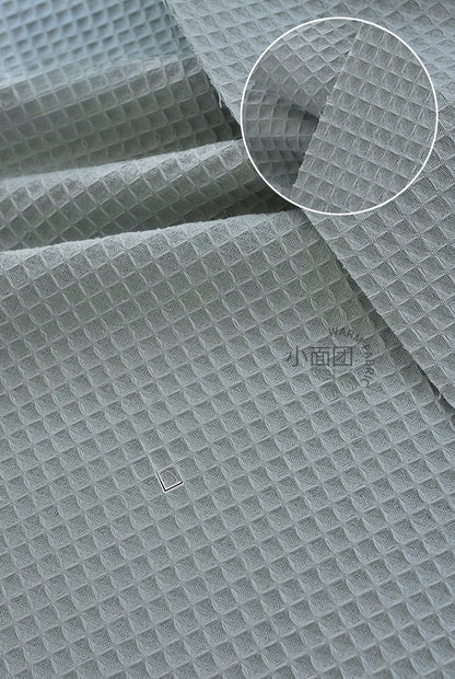 Cotton Waffle Fabric, Pure Solid, for Bathrobes, Pajamas & Home Textiles - Sage Green