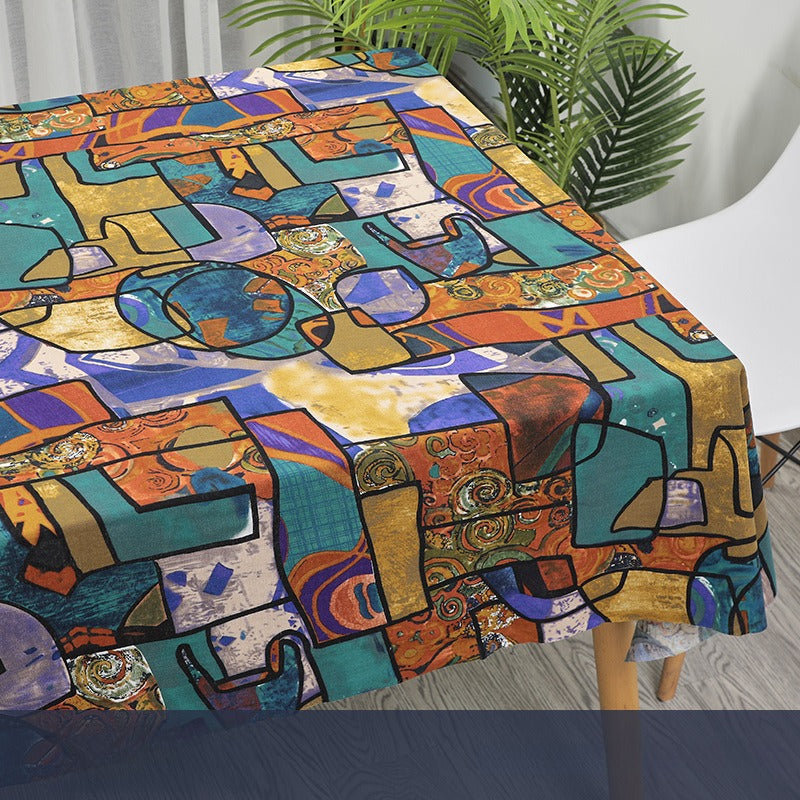 Cotton Linen Fabric, Ethnic Paisley Print, for Tablecloths, Curtains & Bags - Abstract Art