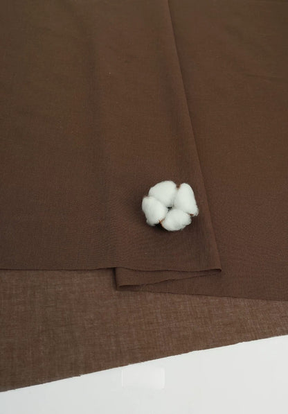 Cotton Lining Fabric, Anti-Static Solid, for Dress, Blouse & Skirt Linings - Brown
