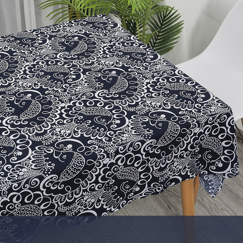 Cotton Linen Fabric, Ethnic Paisley Print, for Tablecloths, Curtains & Bags - Hundred Birds