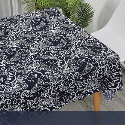 Cotton Linen Fabric, Ethnic Paisley Print, for Tablecloths, Curtains & Bags - Hundred Birds