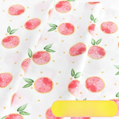 Cotton Twill Fabric, Kids Cartoon Print, for Kids' Bedding, Babywear & Quilts - Pink Grapefruit