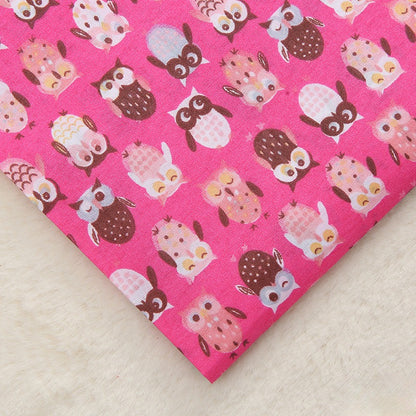 Polyester Owl Print Fabric, for Kids' Bags & Toys - Plum