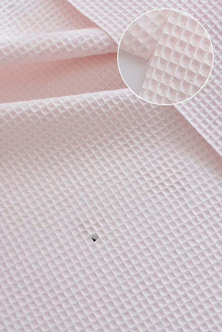 Cotton Waffle Fabric, Pure Solid, for Bathrobes, Pajamas & Home Textiles - Watercolor Pink