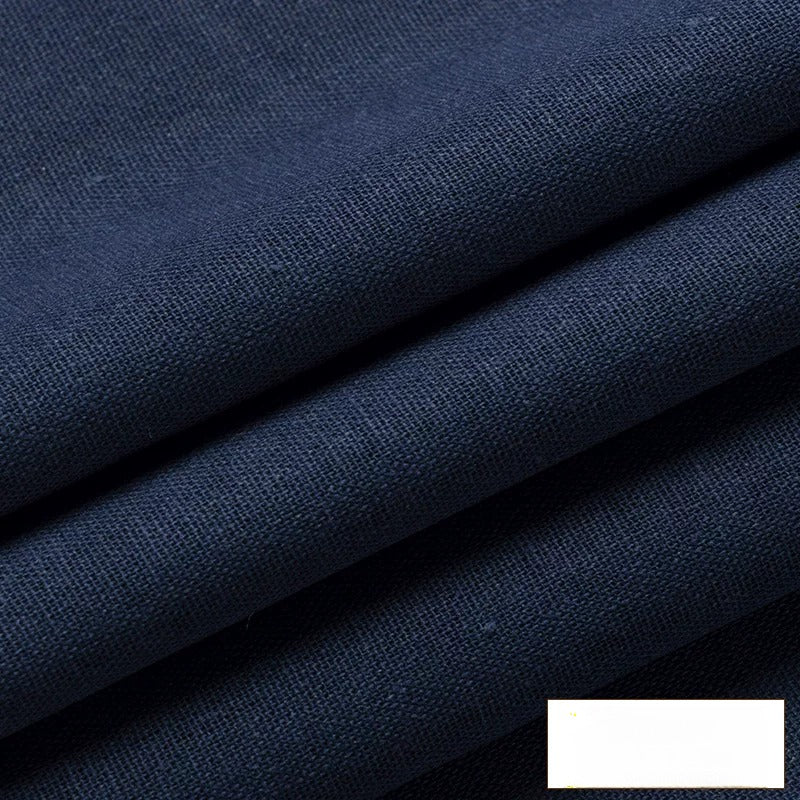 Linen Fabric, Thin Handmade Solid, for Hanfu, Embroidery & Summer DIY - Navy
