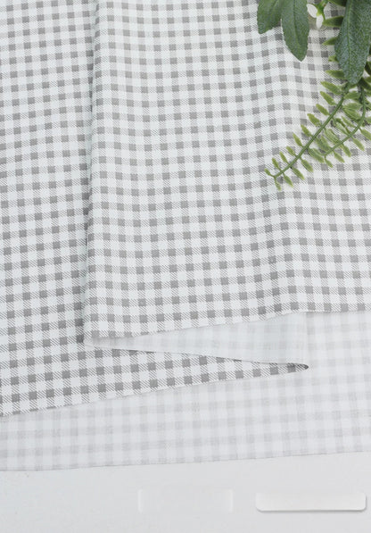 Cotton Fabric, Plaid Stripe & Polka Prints, for Bedding, Tablecloths & Garments - Gray Plaid