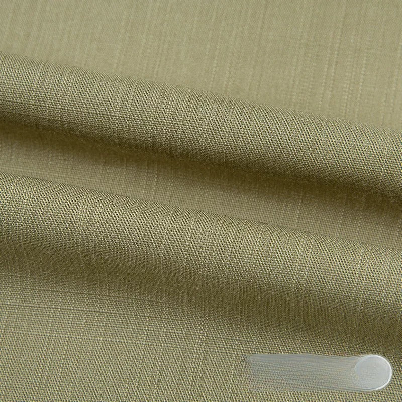 Cotton Linen Slub Fabric, Summer Solid, for Pants, Casual Wear & DIY - Khaki
