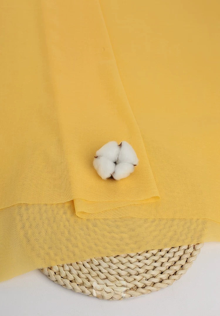 Cotton Lining Fabric, Anti-Static Solid, for Dress, Blouse & Skirt Linings - Orange Yellow