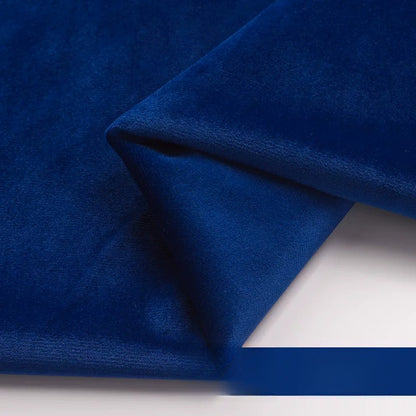 Velvet Fabric, Golden Velour Solid, for Cushions, Curtains & Costumes - Royal Blue