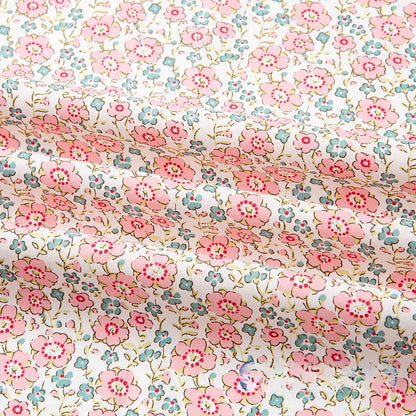Cotton Poplin Fabric, Floral Printed, for Summer Shirts, Dresses & Blouses - Sweet Floral Pink