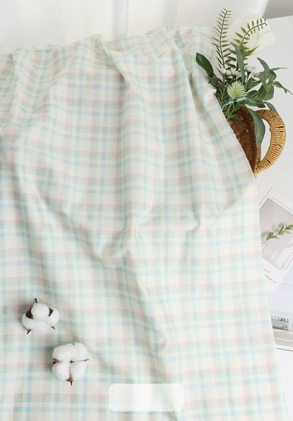 Class A Baby Cotton Fabric, Adorable Prints, for Babywear, Quilts & Bedding - Macaron Plaid