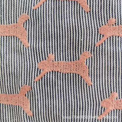 Cartoon Rabbit Embroidery Fabric, for Kids, 49 in Wide