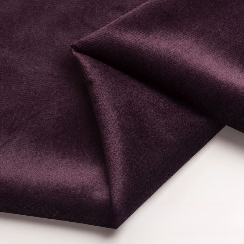 Velvet Fabric, Golden Velour Solid, for Cushions, Curtains & Costumes - Violet