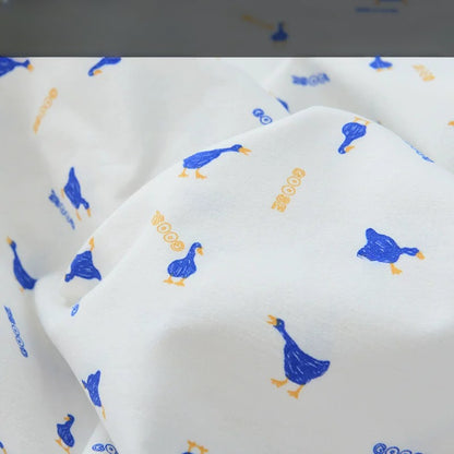 Brushed Cotton Flannel Fabric, Kids Prints, for Kids' Wear, Pajamas & DIY - Yellow Blue Duck