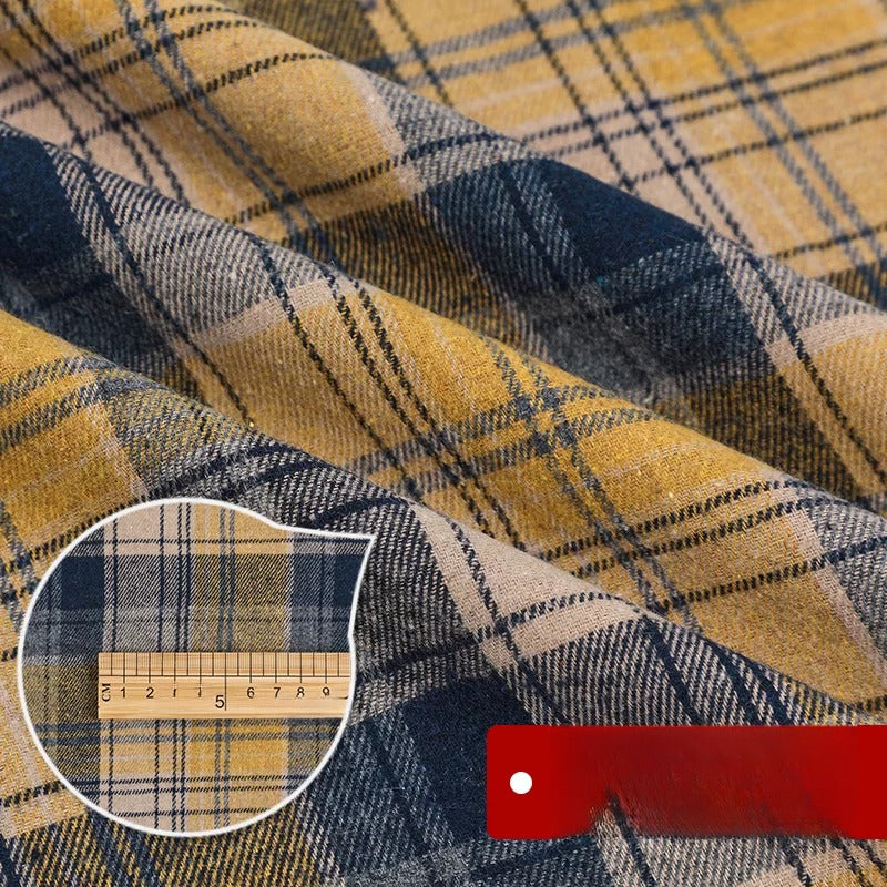 Brushed Plaid Shirt Fabric, Tartan Check, for Shirts, Skirts & JK Uniforms - Teal Yellow Plaid