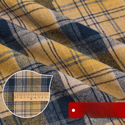 Brushed Plaid Shirt Fabric, Tartan Check, for Shirts, Skirts & JK Uniforms - Teal Yellow Plaid