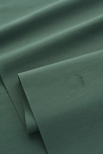 Washed Twill Poplin Fabric, Solid, for Shirts, Dresses & Blouses - Pine Green