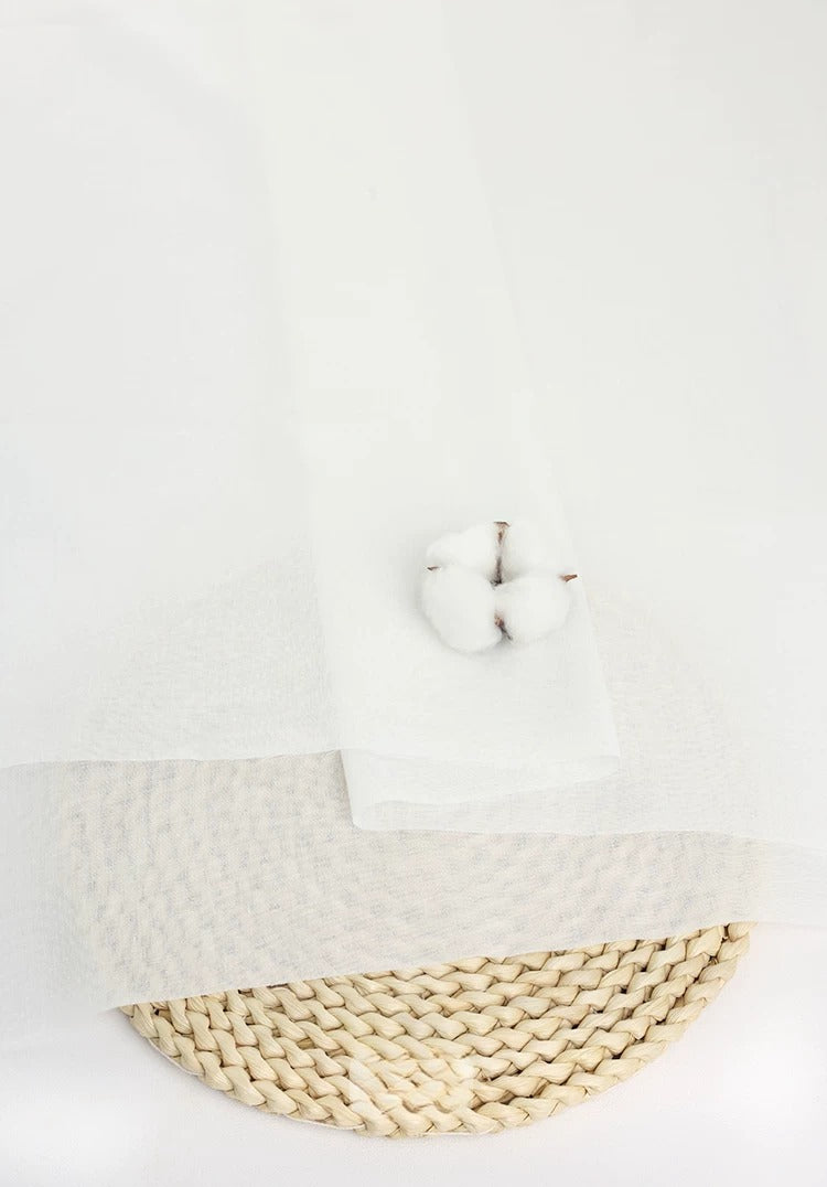 Cotton Lining Fabric, Anti-Static Solid, for Dress, Blouse & Skirt Linings - Natural White