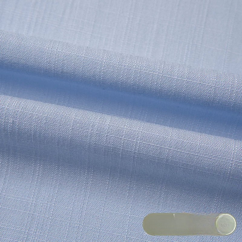Cotton Linen Slub Fabric, Summer Solid, for Pants, Casual Wear & DIY - Light Blue