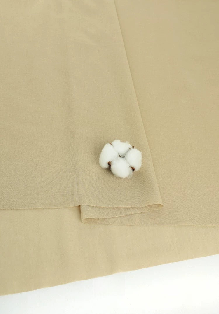 Cotton Lining Fabric, Anti-Static Solid, for Dress, Blouse & Skirt Linings - Light Khaki