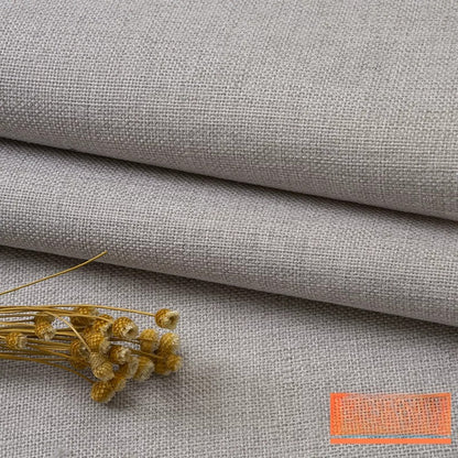 Cotton Linen Fabric, Heavy Plain Weave, for Sofa Covers, Tablecloths & Cushions - Light Gray