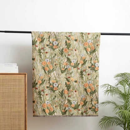 Dandelion Jacquard Home Fabric, for Cushions & Upholstery - Light Green