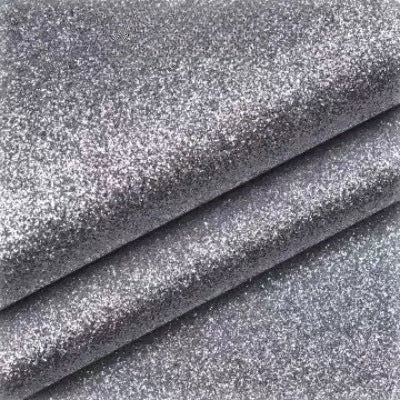 Chunky Glitter Fabric By The Yard | 25 Colors, 59" Wide for Wedding Decor & Hand Craft - Grey