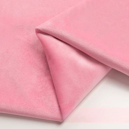 Velvet Fabric, Golden Velour Solid, for Cushions, Curtains & Costumes - Pink