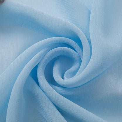 Chiffon Fabric, Semi-Sheer Solid, for Dresses, Blouses & Linings - Light Blue