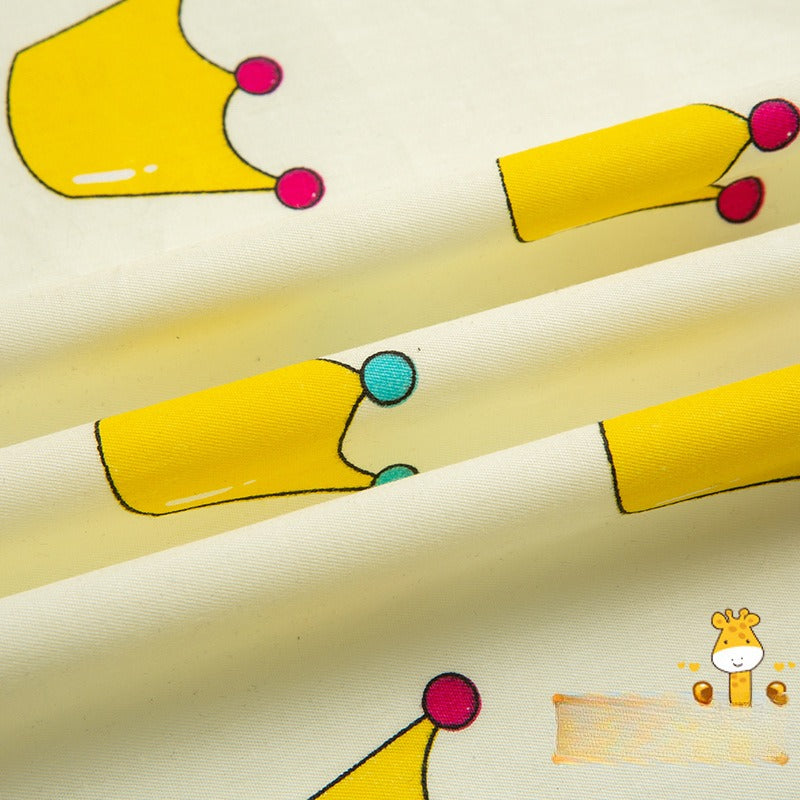 Cotton Twill Fabric, Kids Cartoon Print, for Kids' Bedding, Babywear & Quilts - Queen Crown