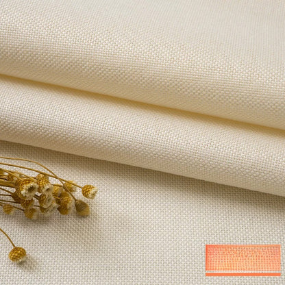 Cotton Linen Fabric, Heavy Plain Weave, for Sofa Covers, Tablecloths & Cushions - Cream