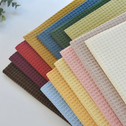 Cotton Waffle Fabric, Pure Solid, for Bathrobes, Pajamas & Home Textiles