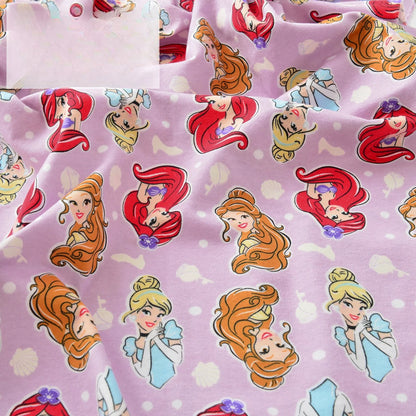 Brushed Cotton Flannel Fabric, Kids Prints, for Kids' Wear, Pajamas & DIY - Green Little Princess