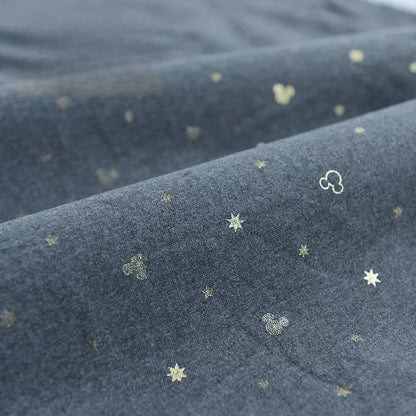 Brushed Cotton Flannel Fabric, Kids Prints, for Kids' Wear, Pajamas & DIY - Milky White Gray Mickey